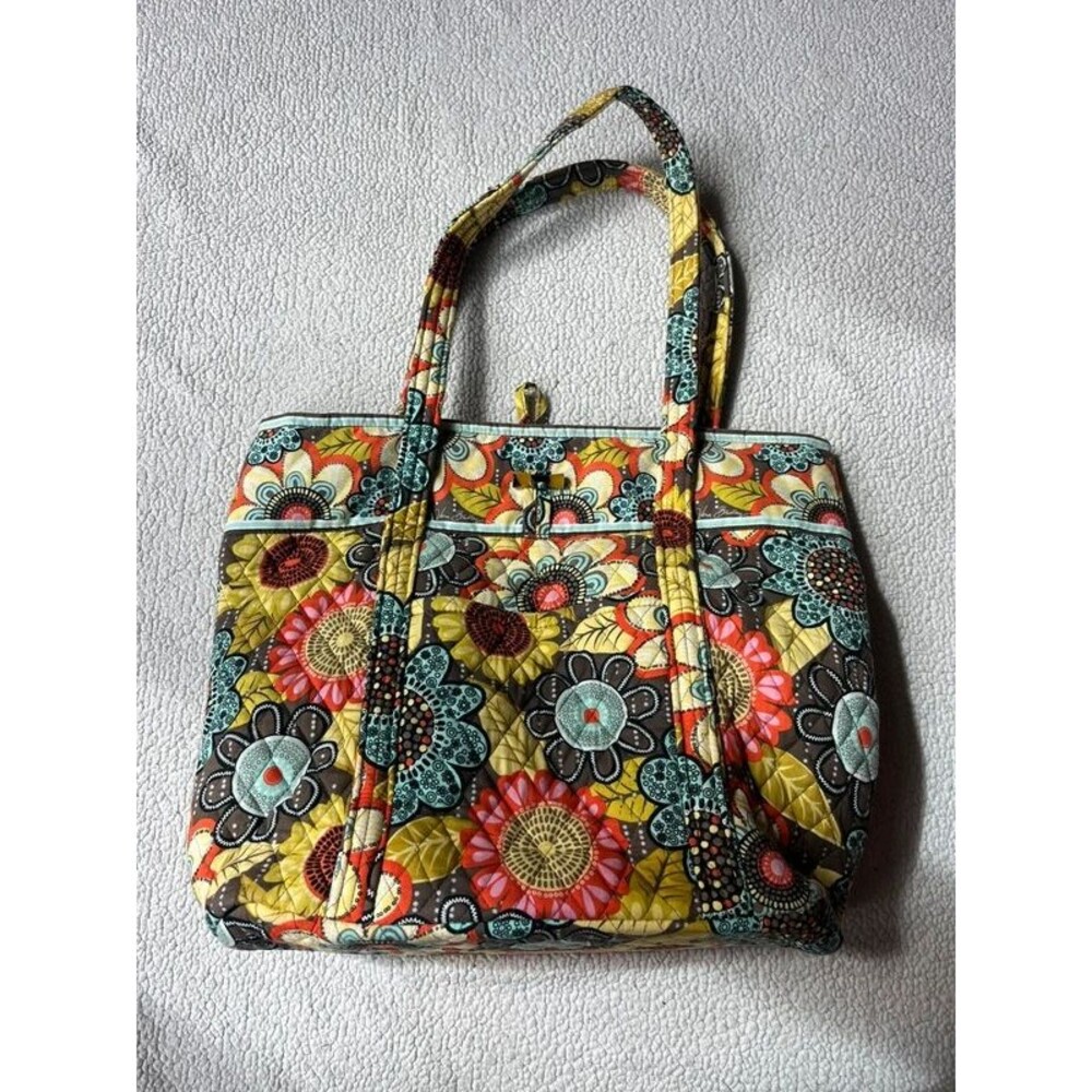 Vera Bradley Flower Shower Quilted Large Tote Bag Purse